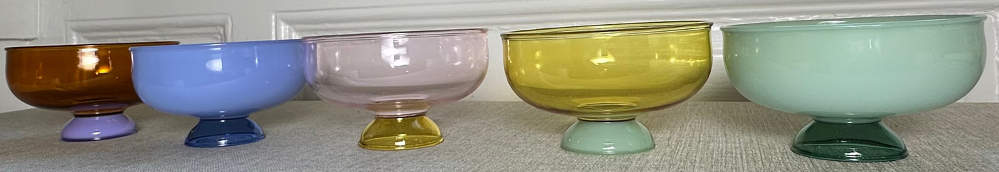 Color Pop Glass Ice Cream / Yogurt Bowl
