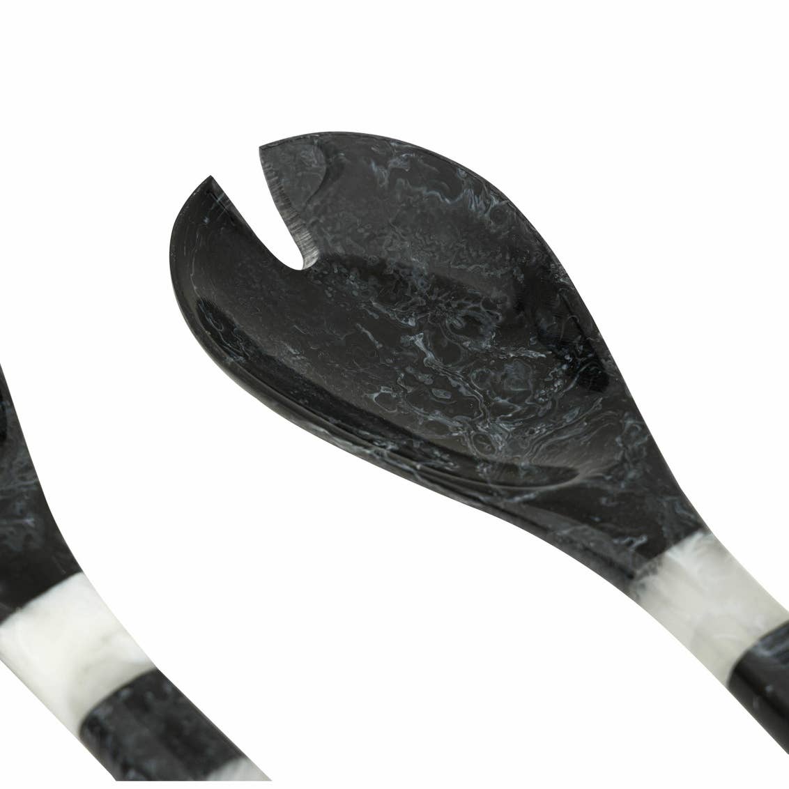 Black & White Striped Salad Servers