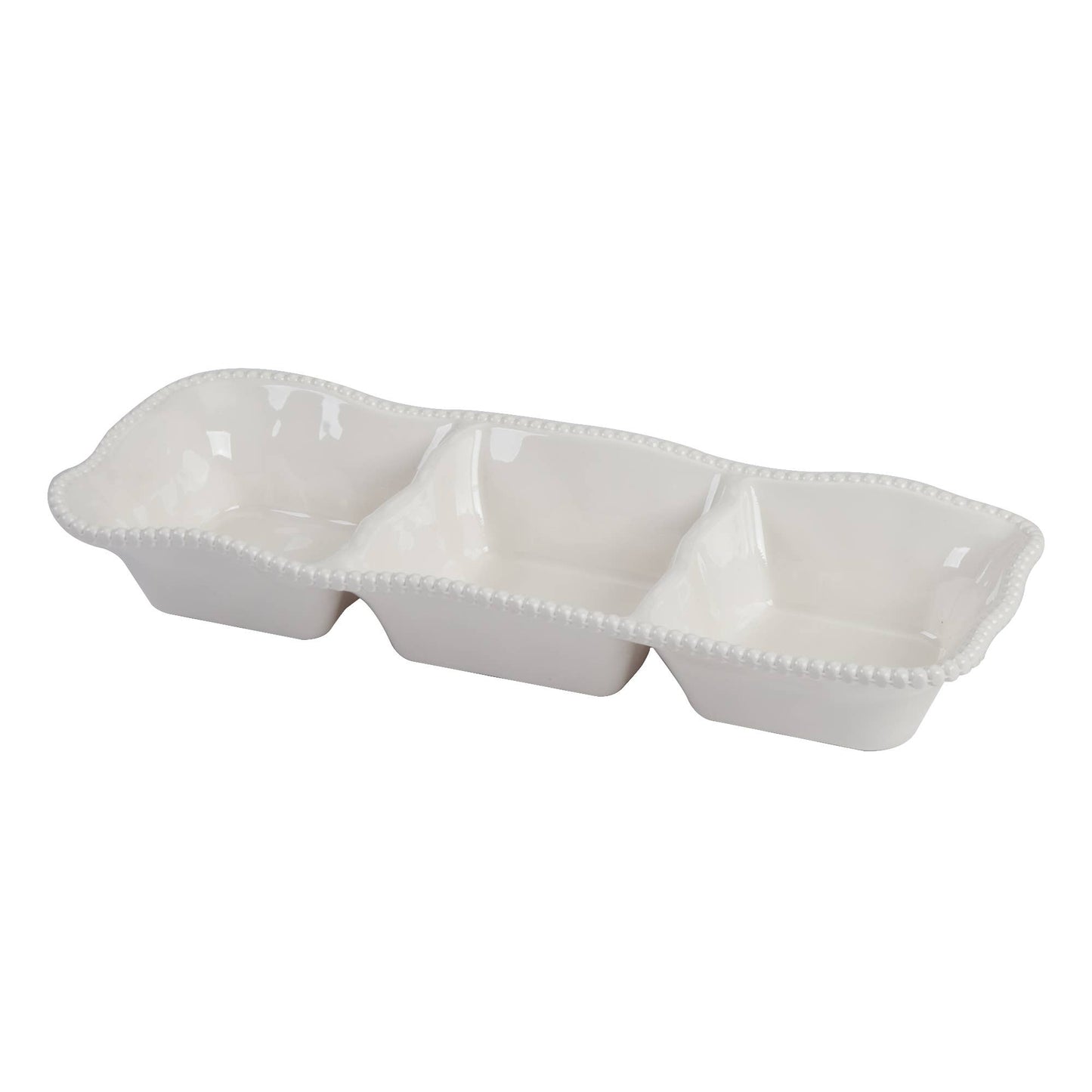 Three Section Server - Perlette Cream