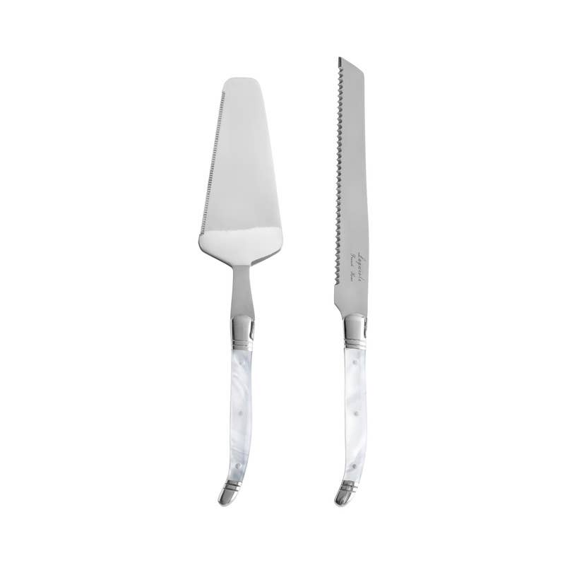 Laguiole Cake & Pie Server Set - Pearl White
