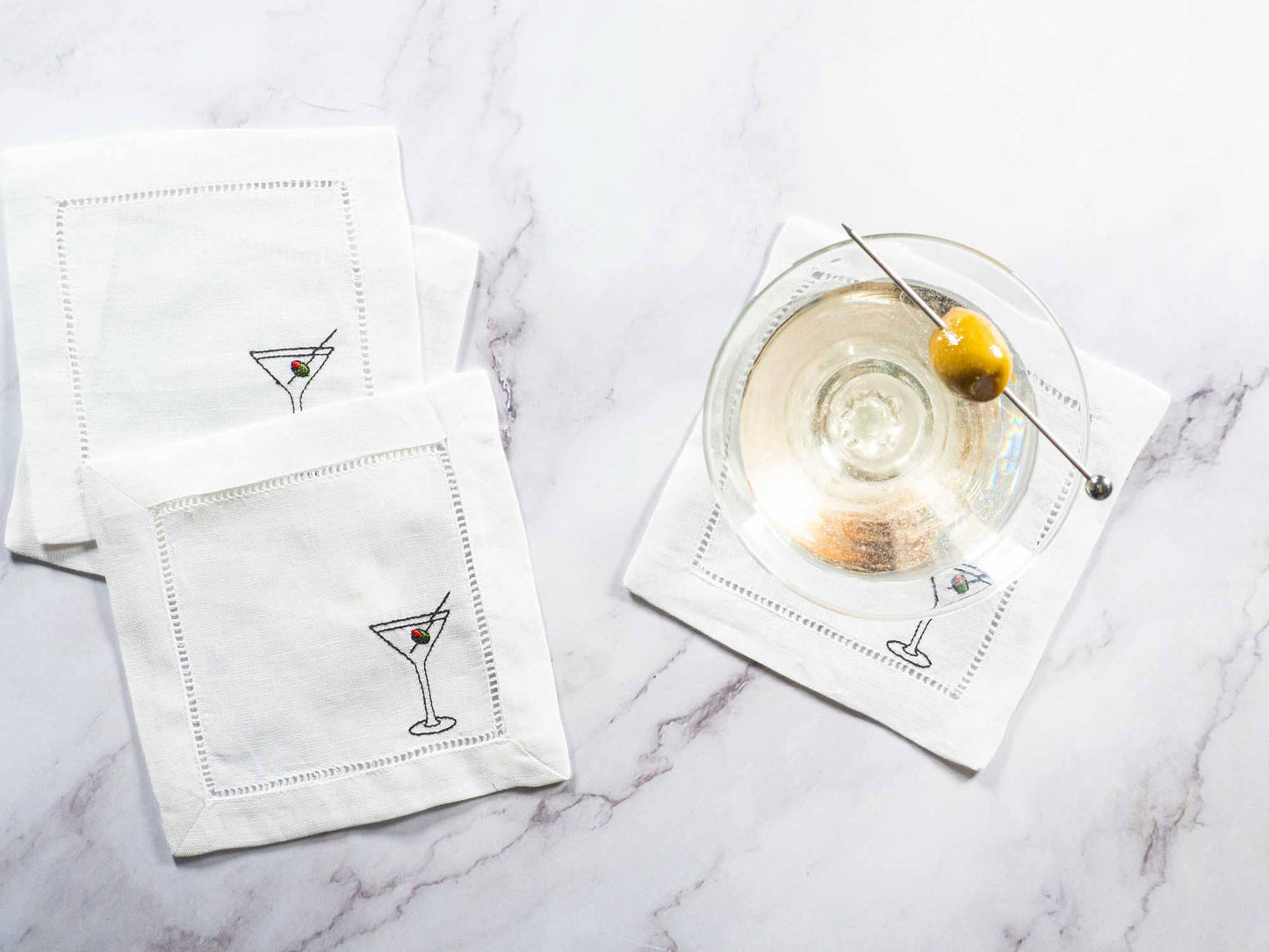Martini Time Linen Coasters