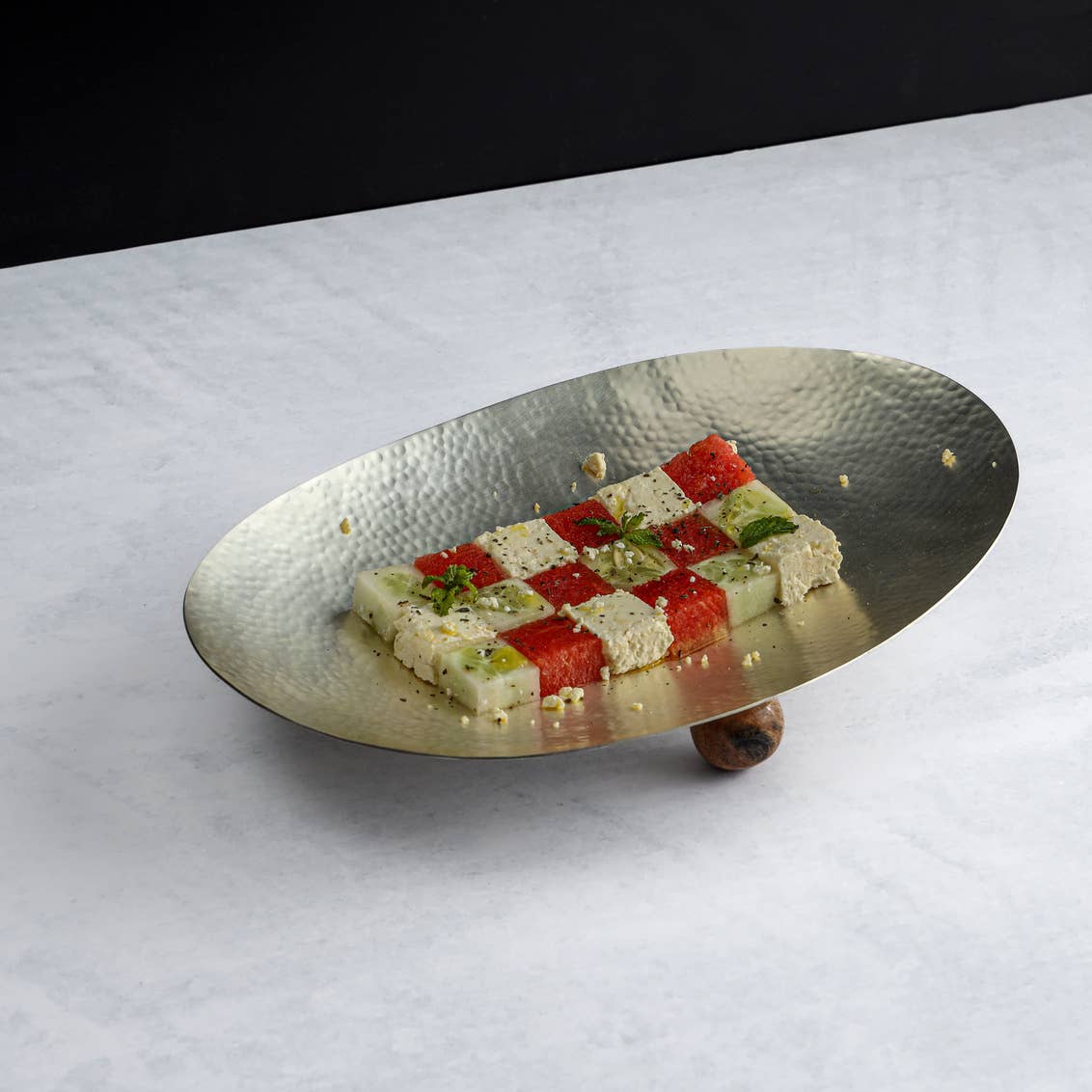 Large Decorative Platter - Hammered Silver