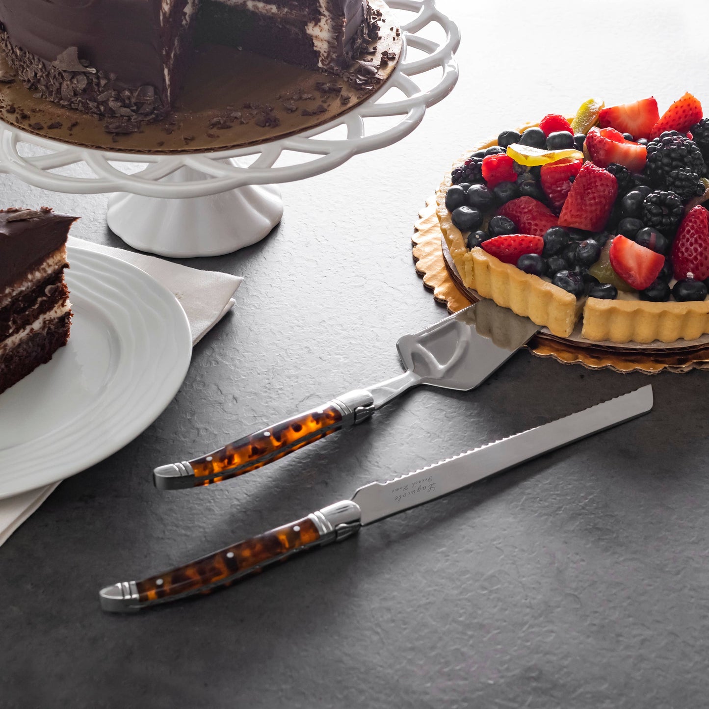 Laguiole Cake & Pie Server Set - Tortoiseshell