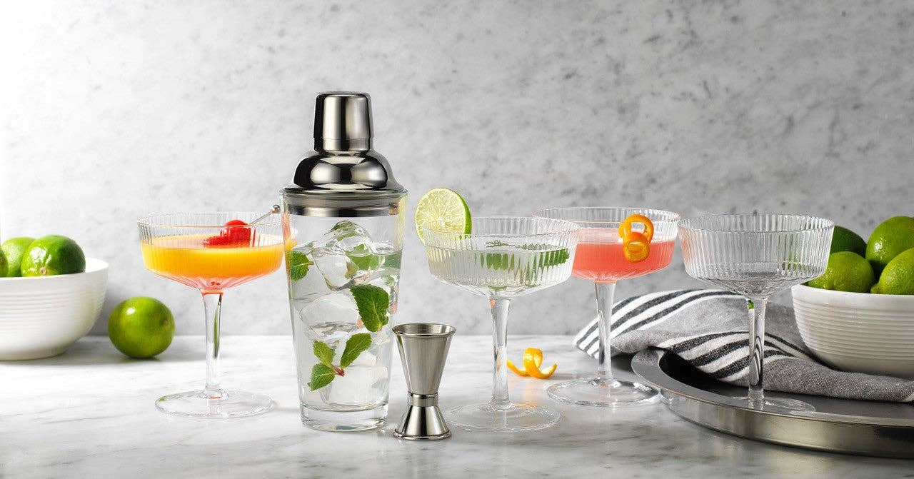 Martini Set with Cocktail Shaker (6 Piece Set)