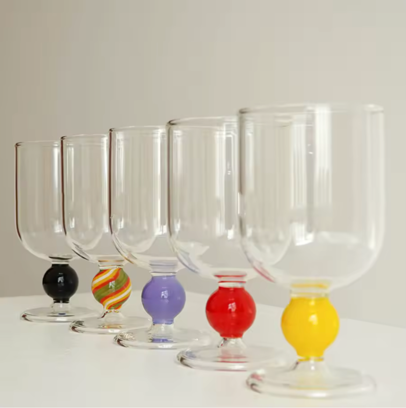 Bubblegum Glass Goblets