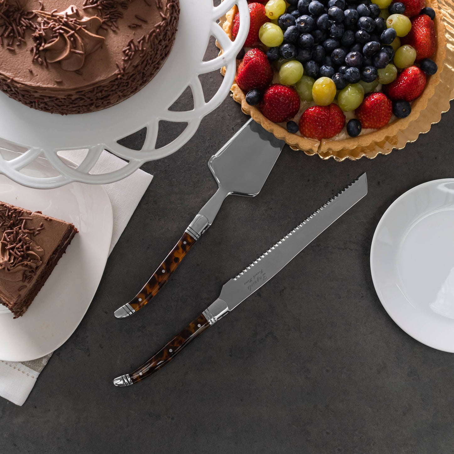 Laguiole Cake & Pie Server Set - Tortoiseshell