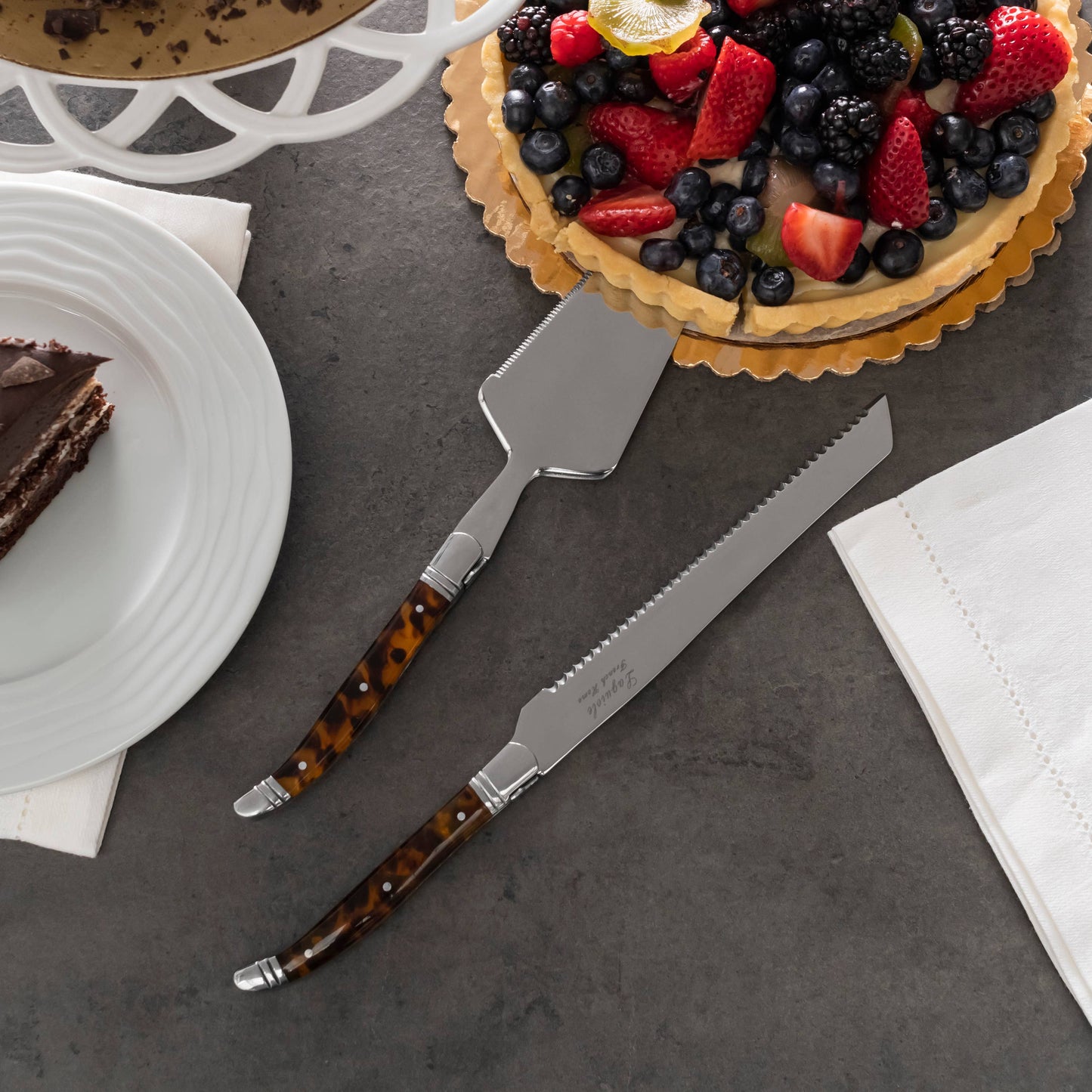 Laguiole Cake & Pie Server Set - Tortoiseshell