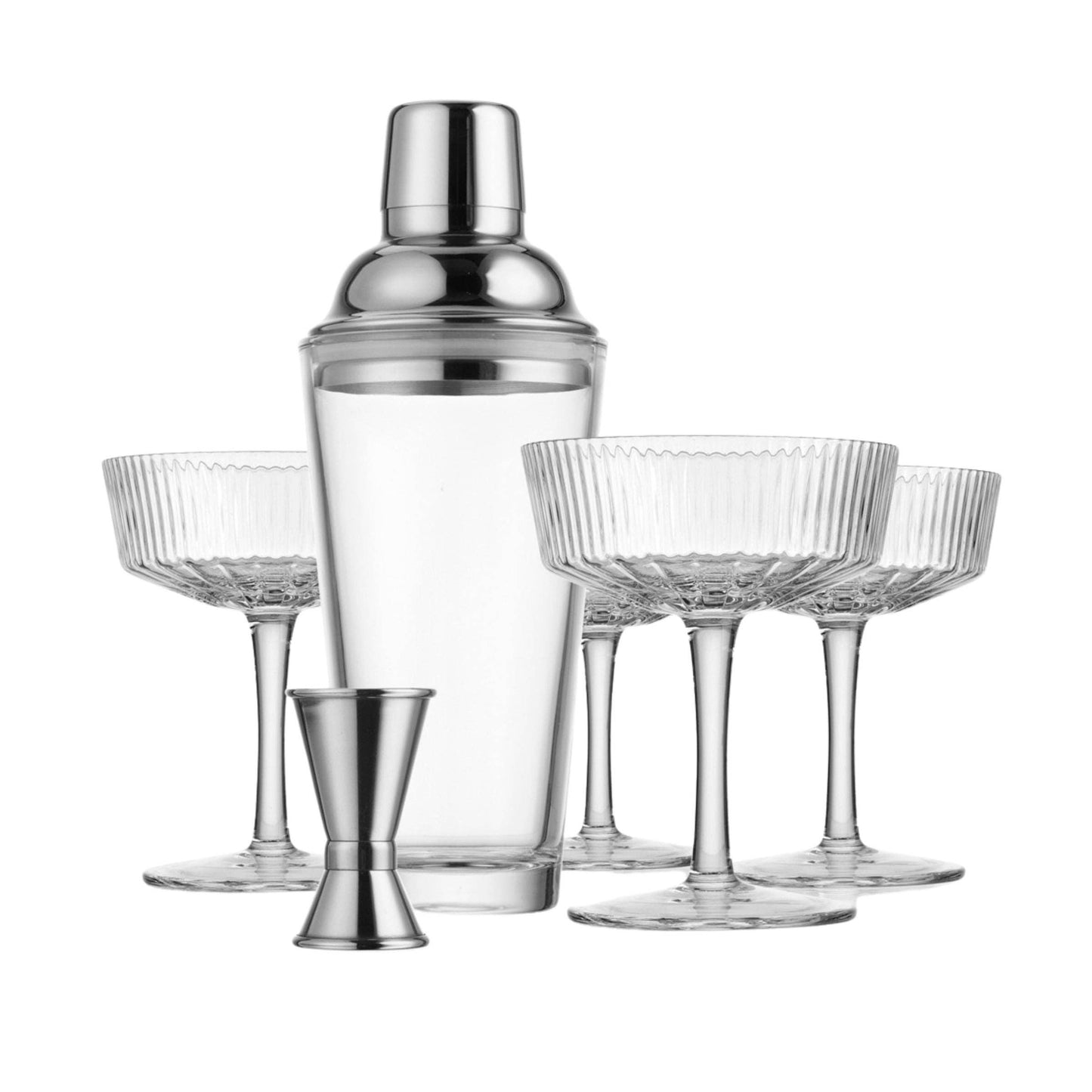 Martini Set with Cocktail Shaker (6 Piece Set)