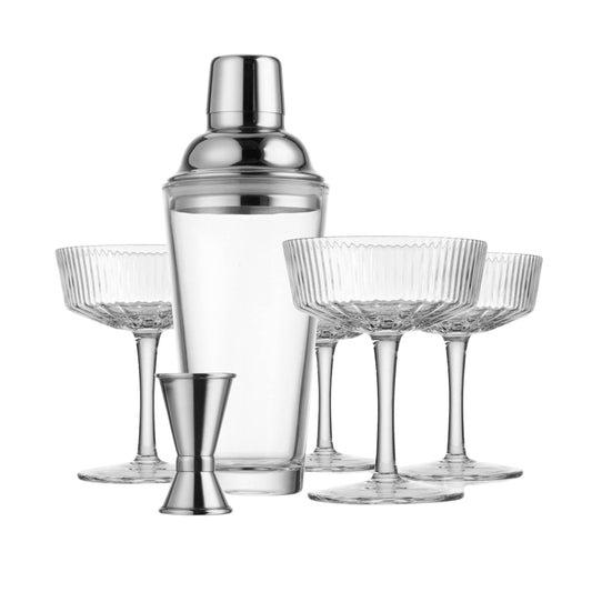 Martini Set with Cocktail Shaker (6 Piece Set)