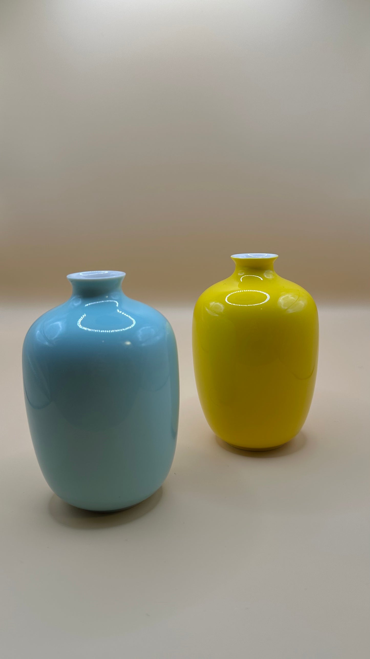 Glossy Porcelain Mini Plum Vase