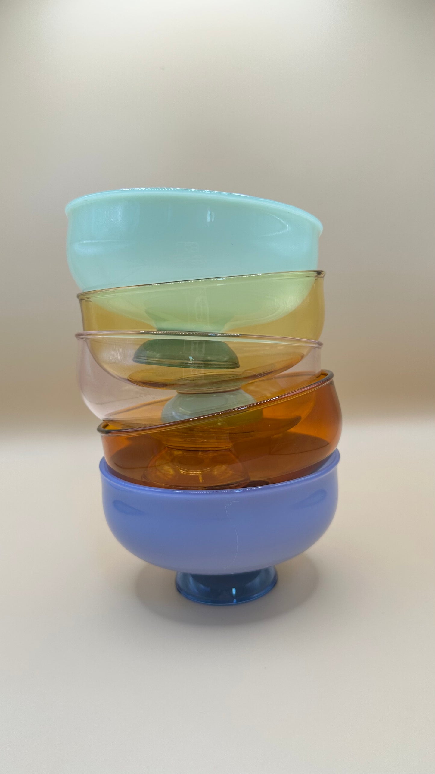 Color Pop Glass Ice Cream / Yogurt Bowl