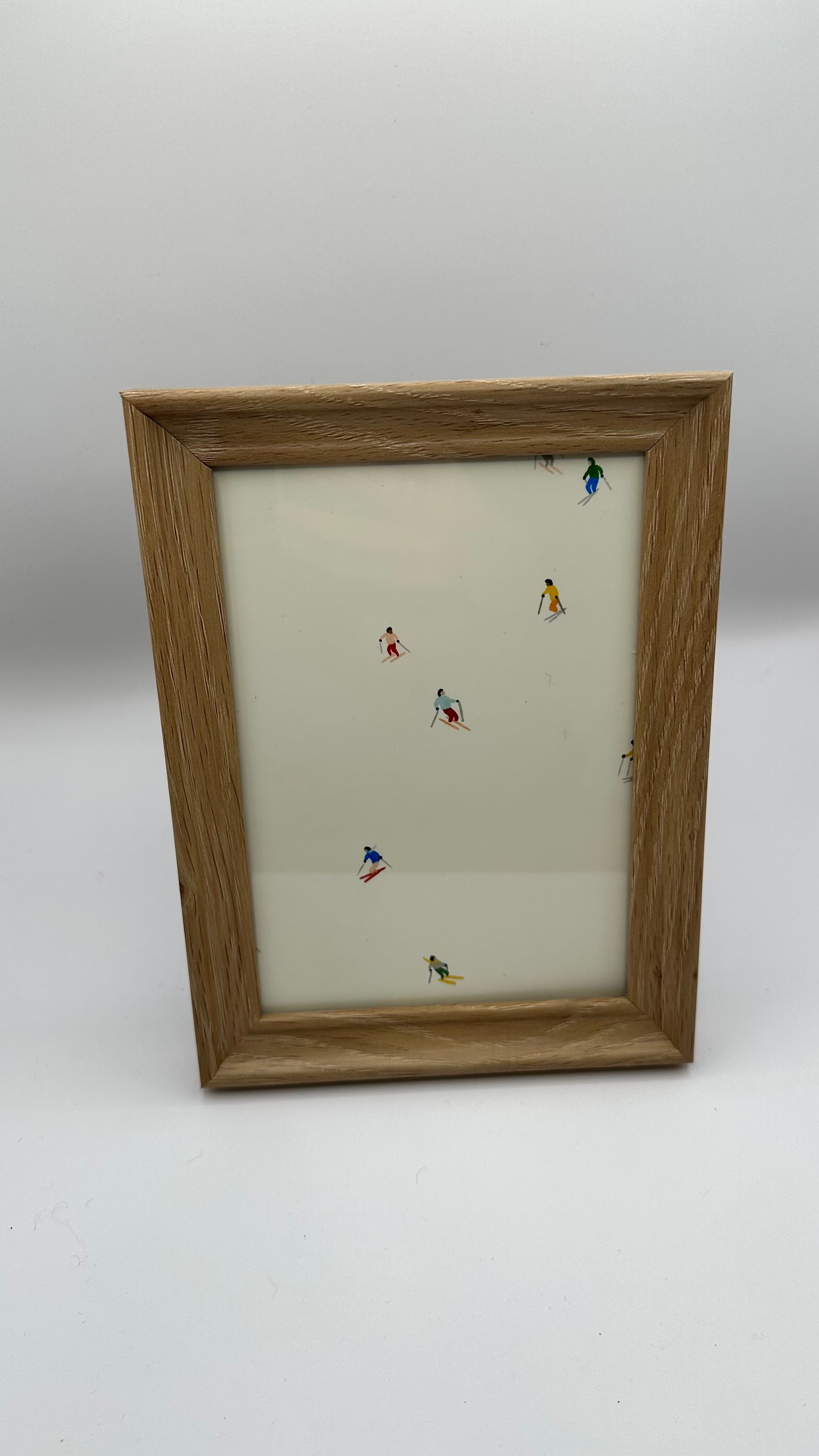 Mini Skiers Framed Print, Signed by Artist