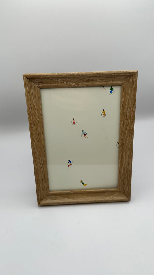 Mini Skiers Framed Print, Signed by Artist