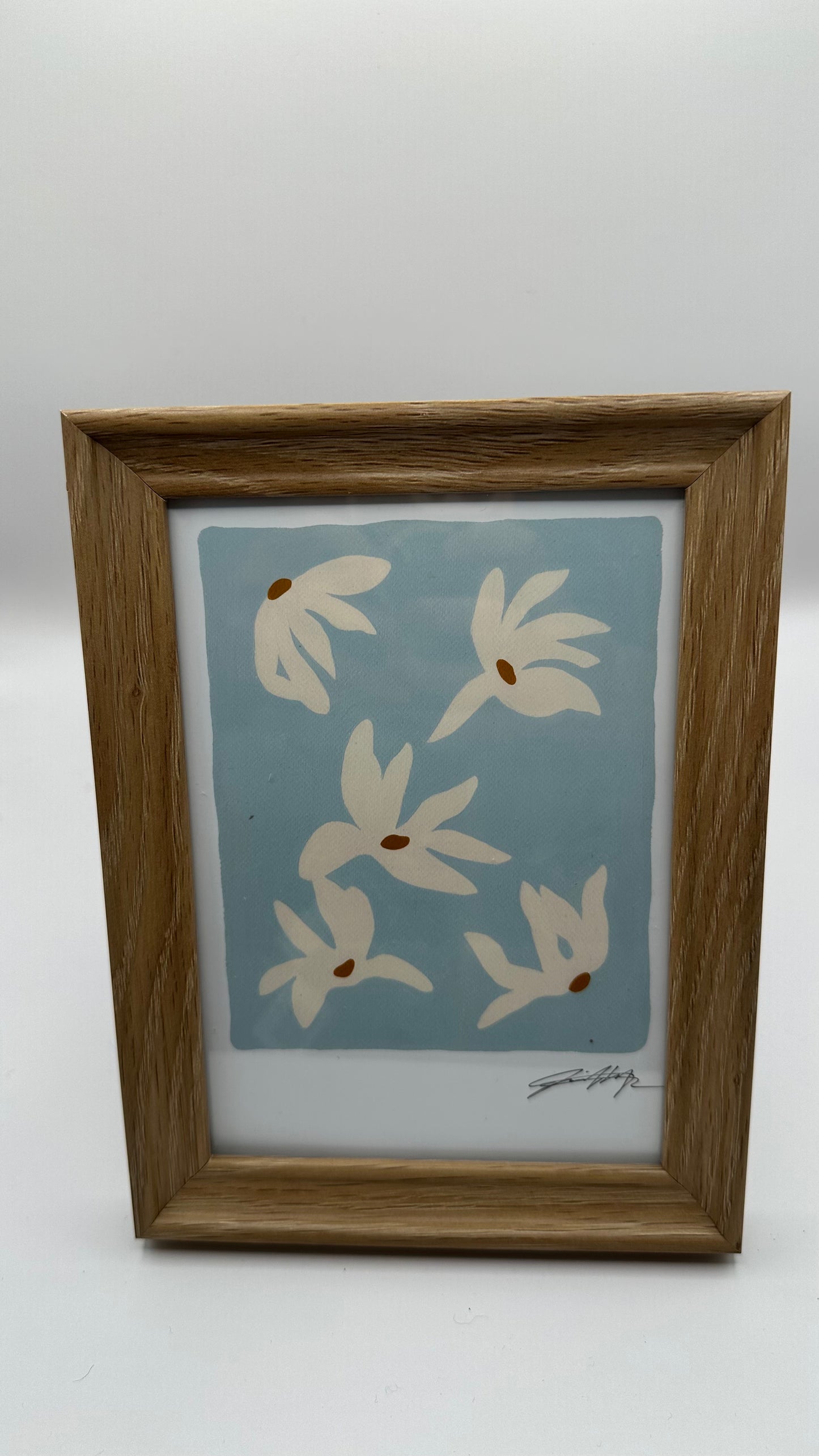 Abstract Daisies Framed Print, Signed by Artist