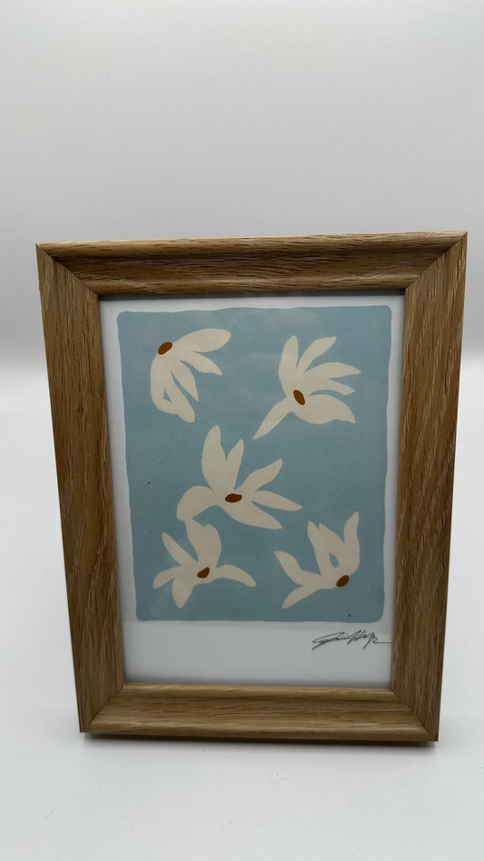 Abstract Daisies Framed Print, Signed by Artist
