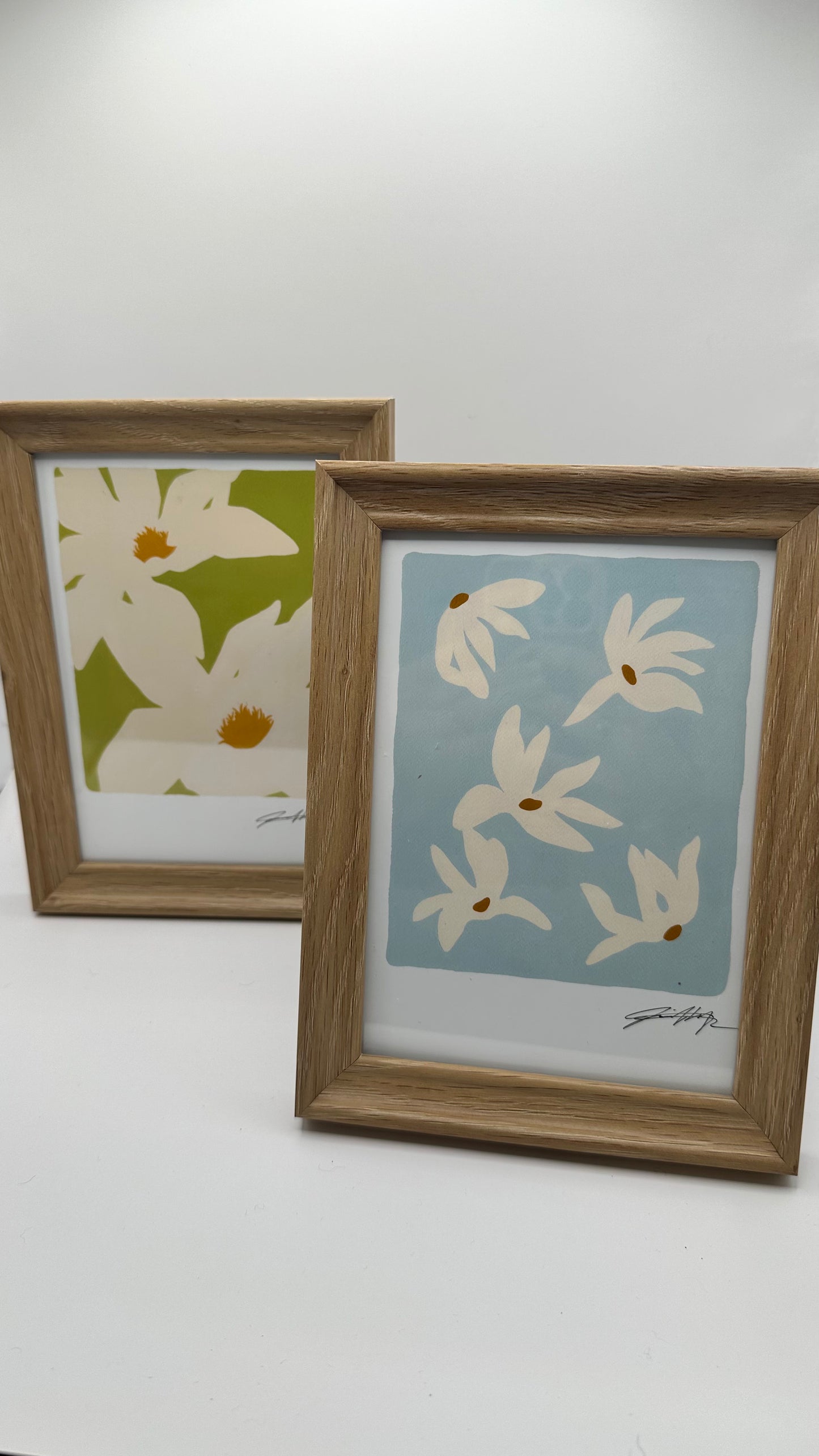 Abstract Daisies Framed Print, Signed by Artist