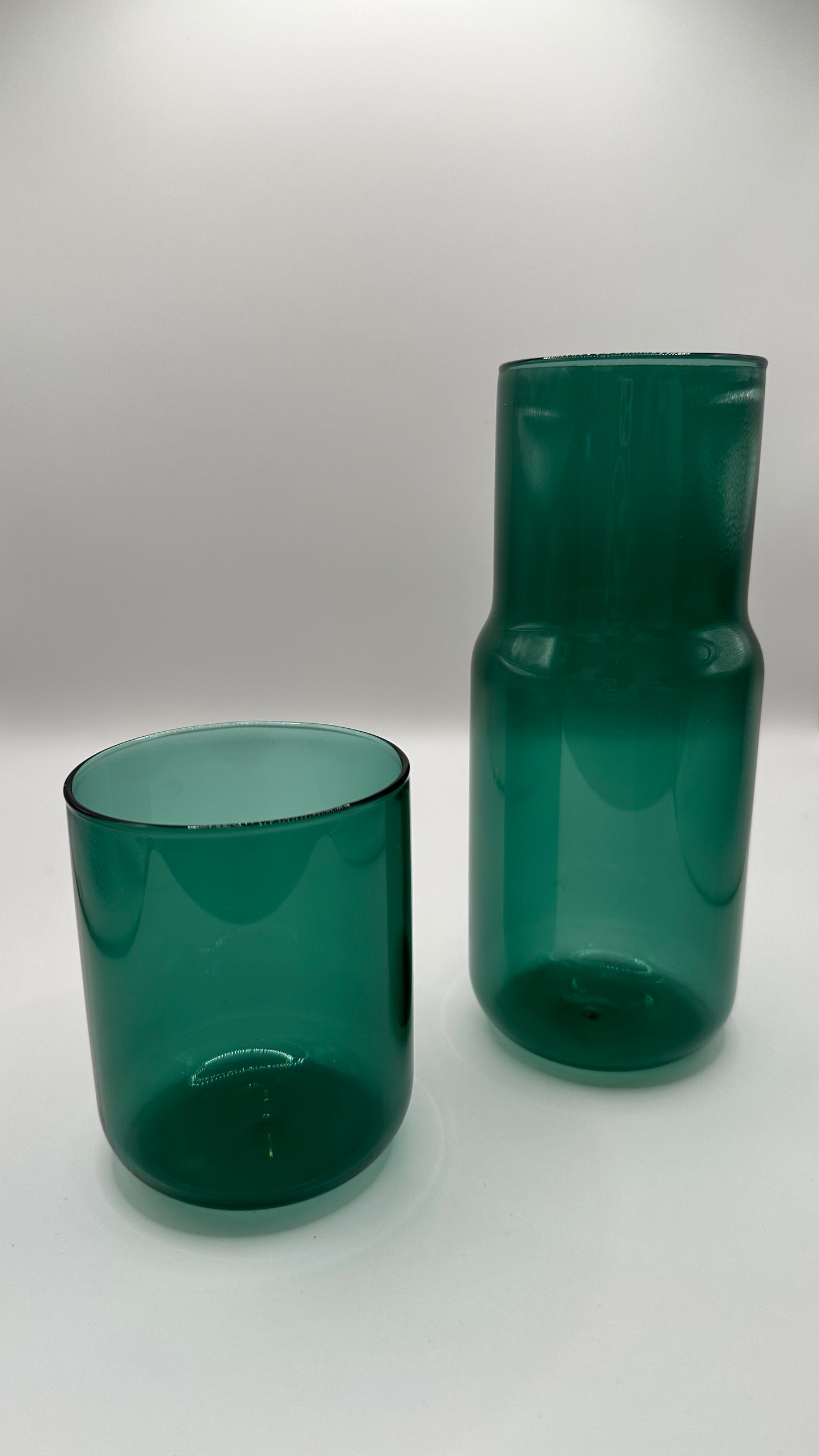 Tinted Glass Carafe and Cup Set