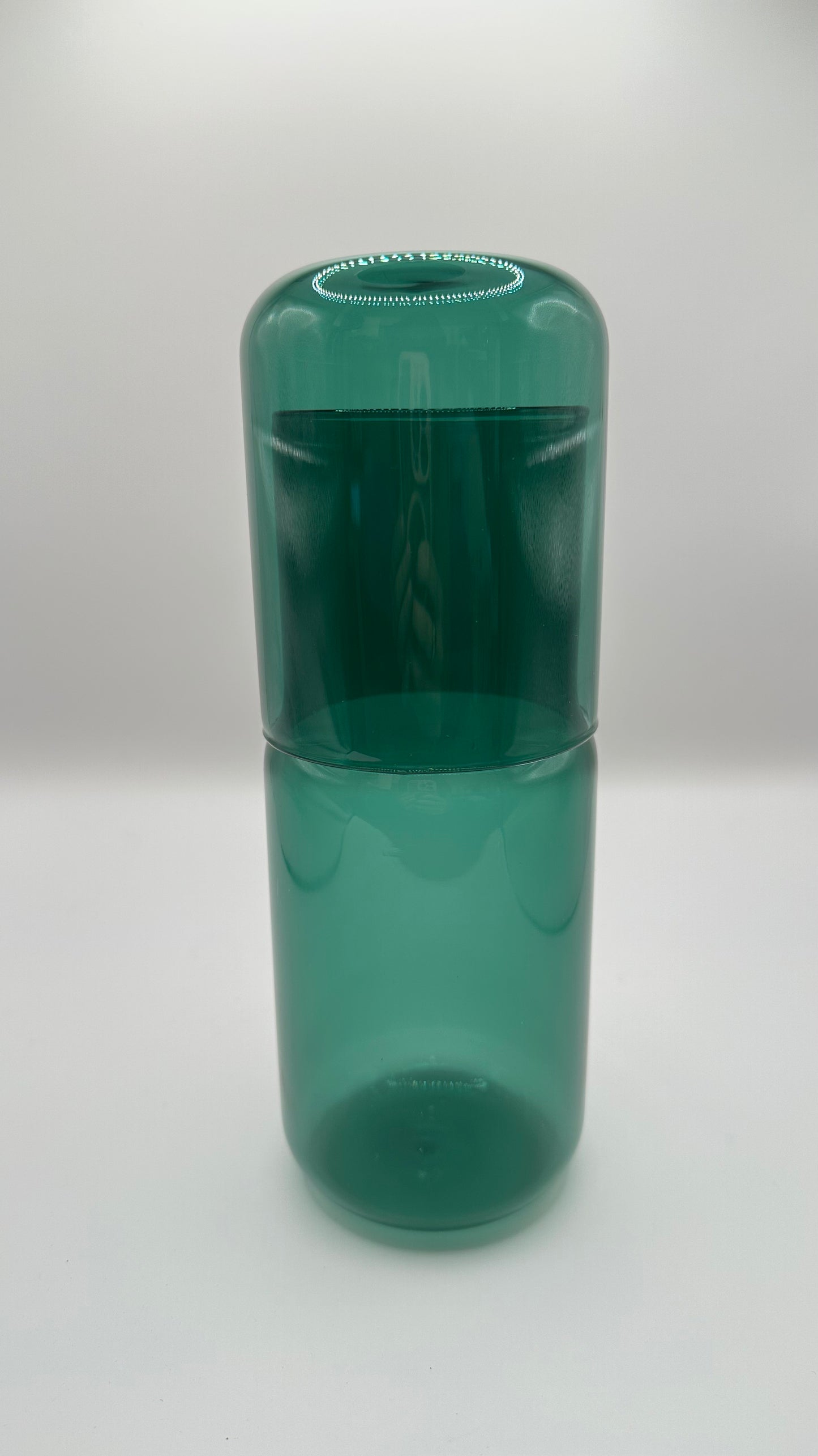 Tinted Glass Carafe and Cup Set