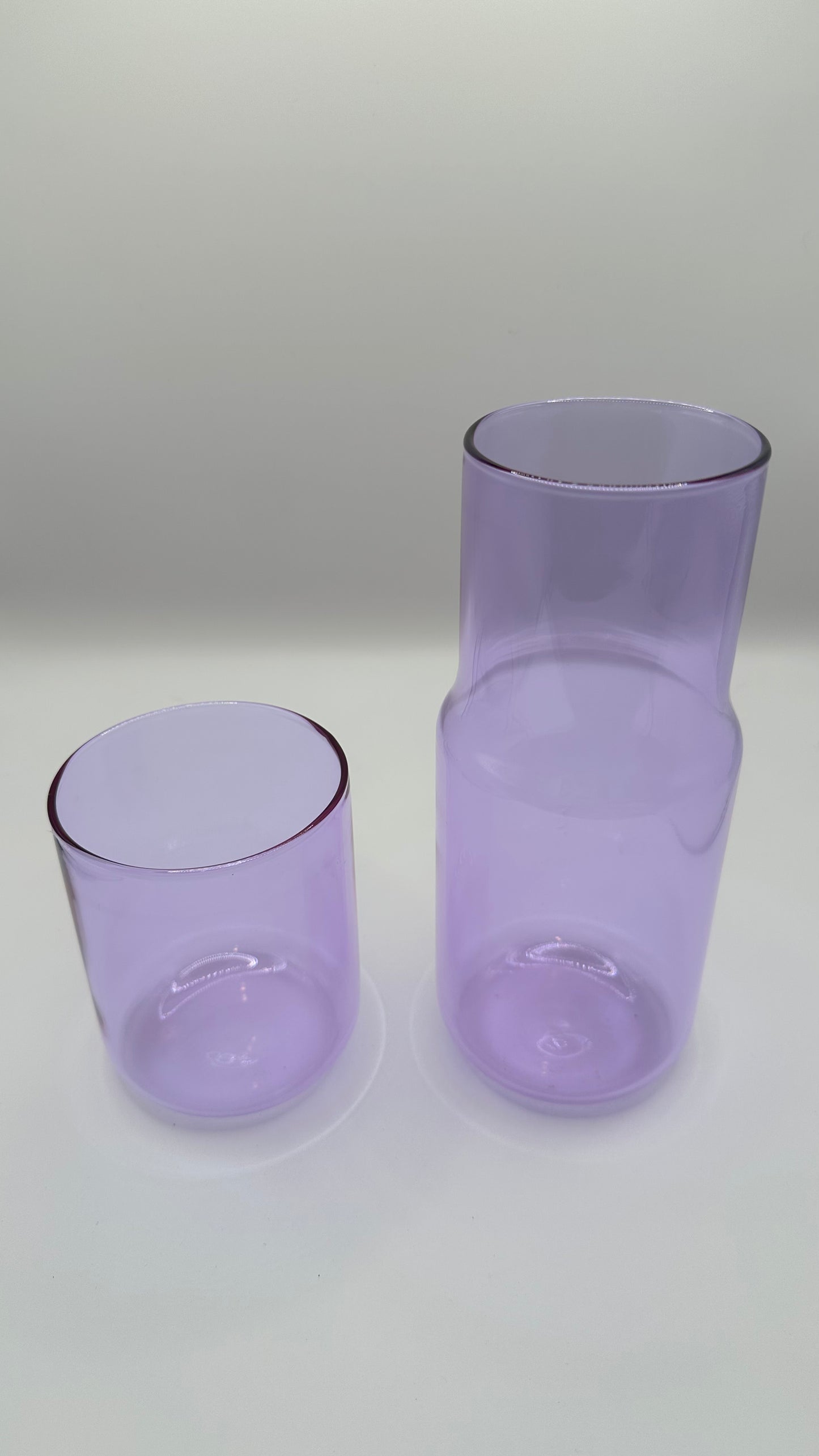 Tinted Glass Carafe and Cup Set