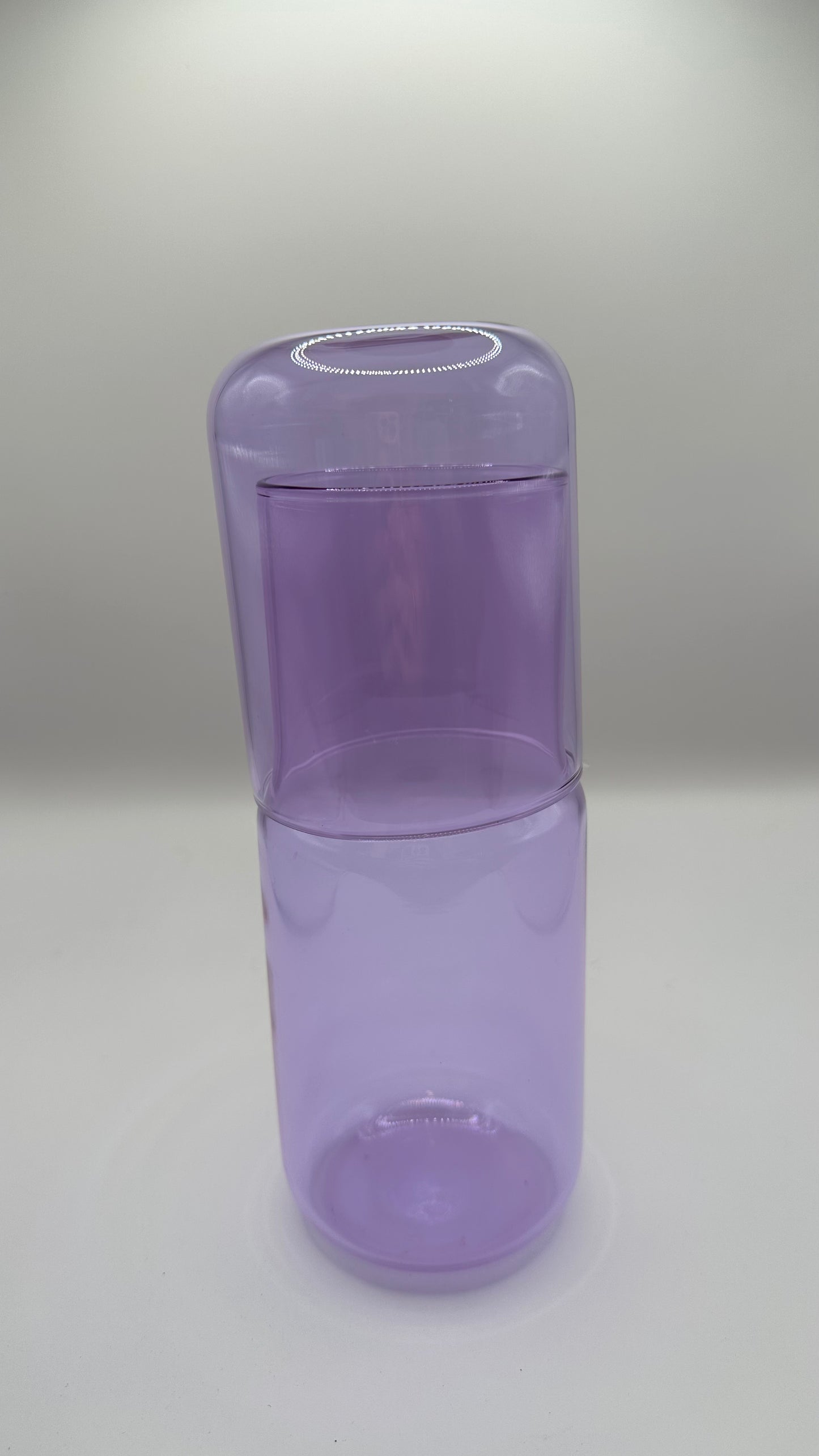 Tinted Glass Carafe and Cup Set