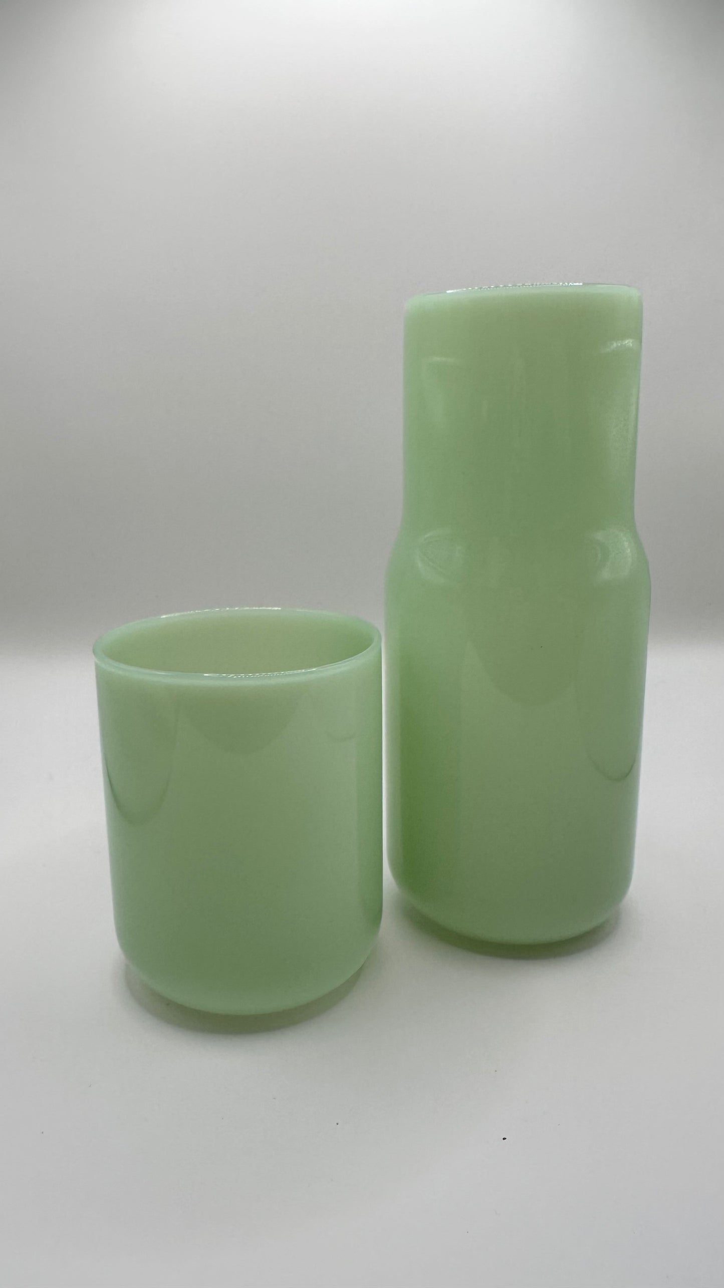 Tinted Glass Carafe and Cup Set