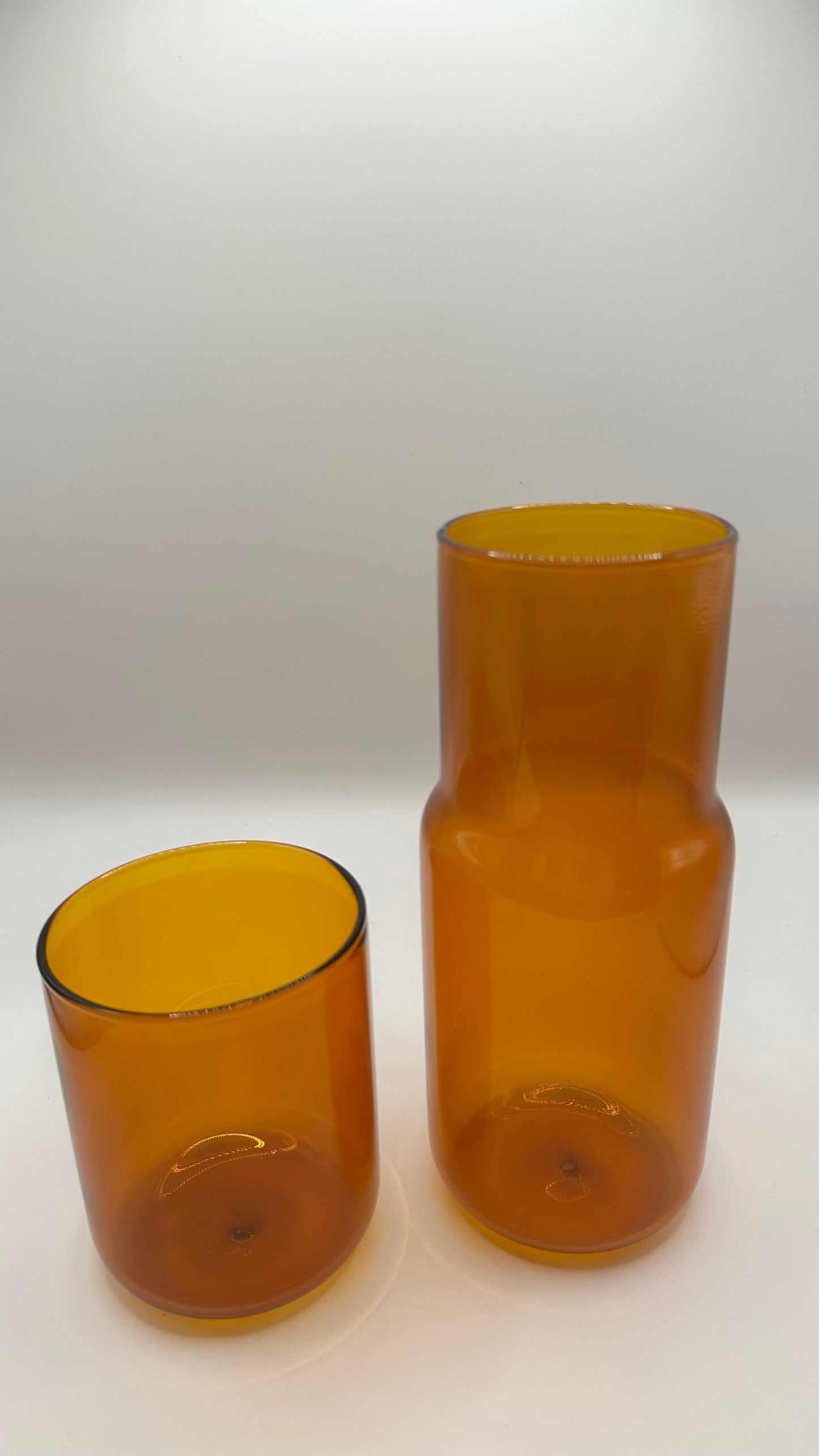 Tinted Glass Carafe and Cup Set
