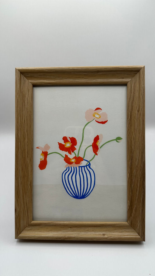 Red Poppies Framed Print, Signed by Artist
