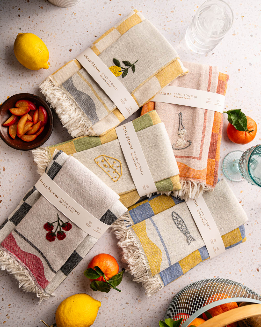Hand Stitched Kitchen Towel Set