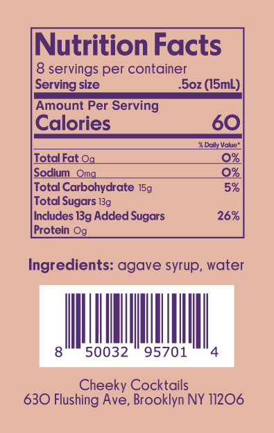 Cheeky Cocktails Mini Agave Syrup (4oz)