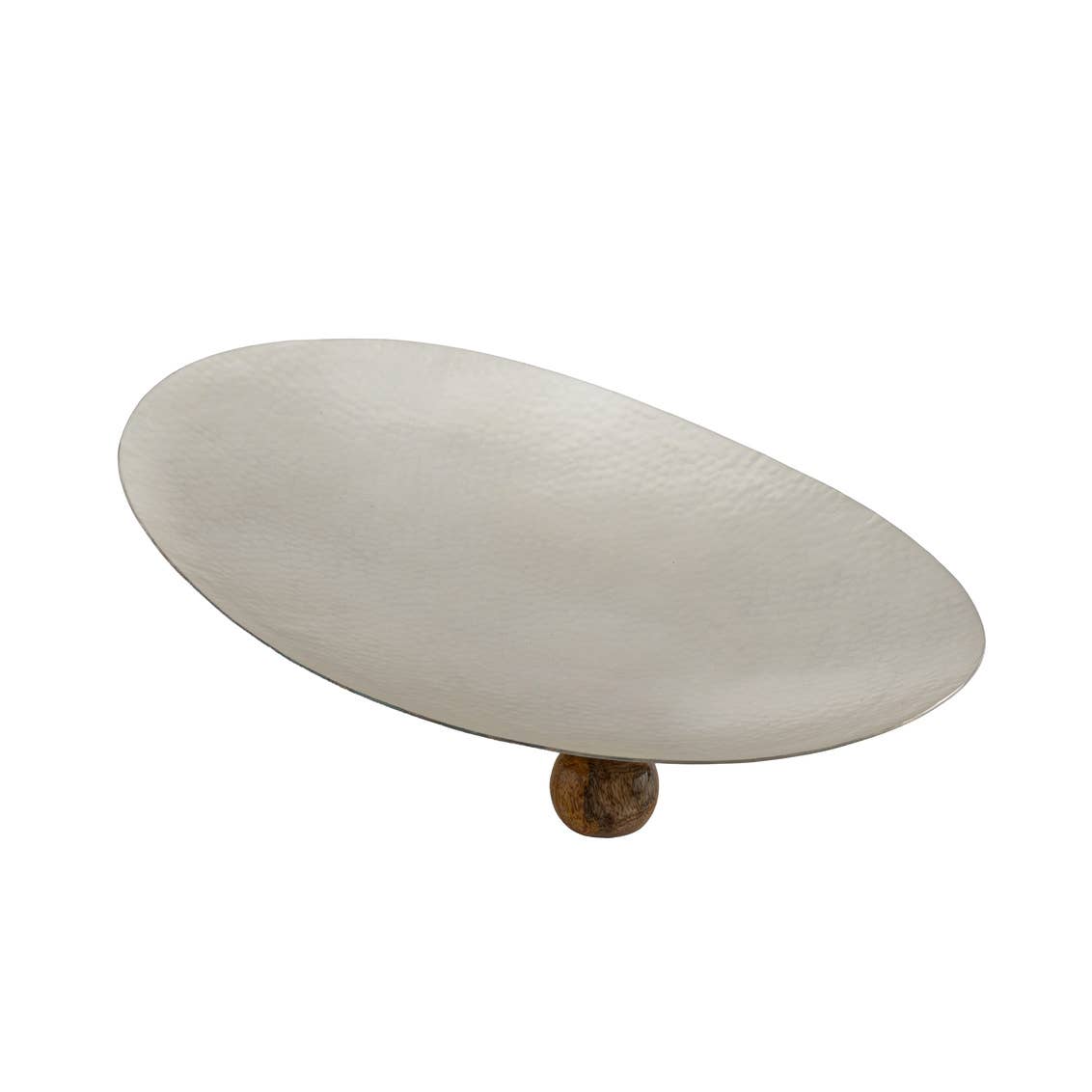 Large Decorative Platter - Hammered Silver