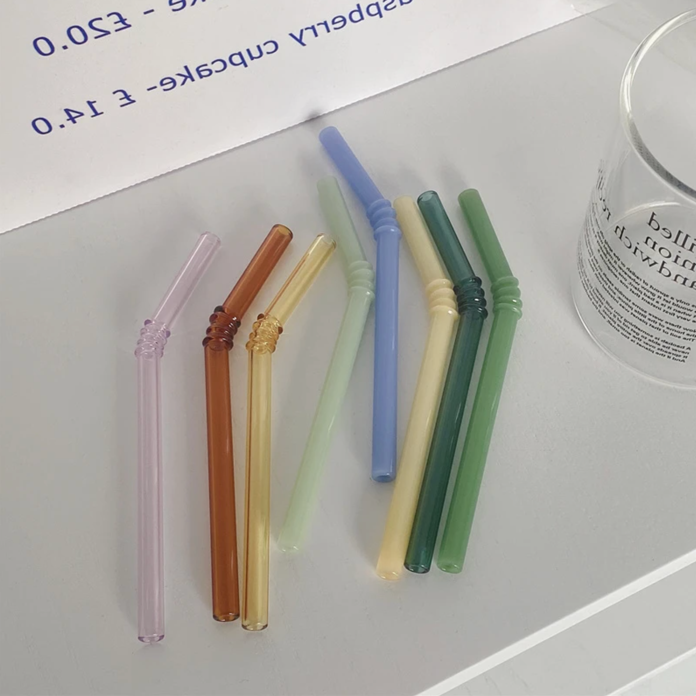 Color Pop Short Glass Straws