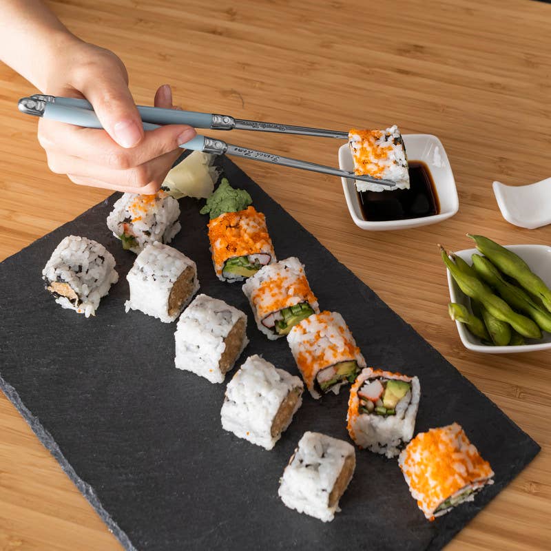 Chopsticks & Ceramic Rests with Sauce Bowls (Set of 4) - Mother of Pearl