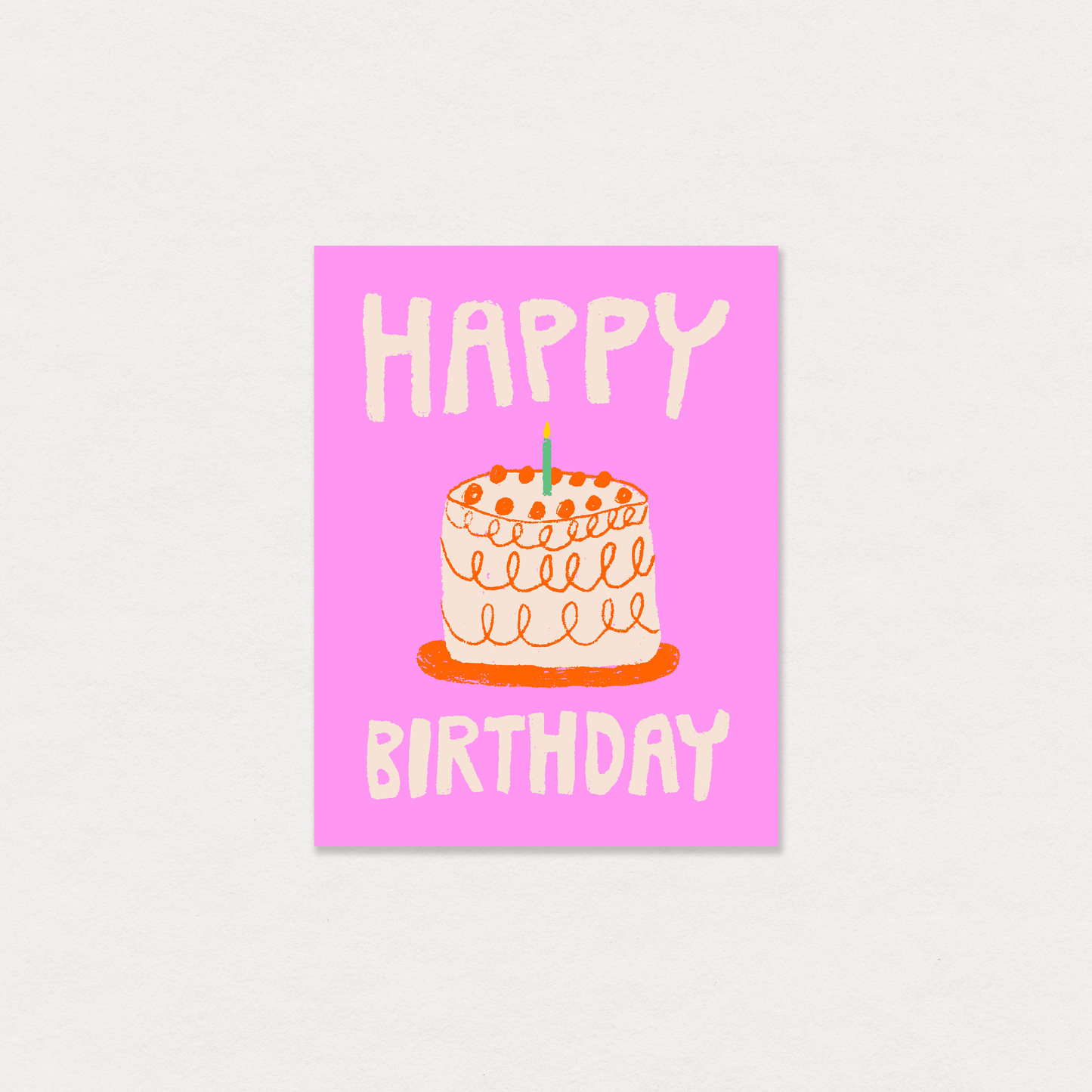 "Happy birthday" pink cake greeting card