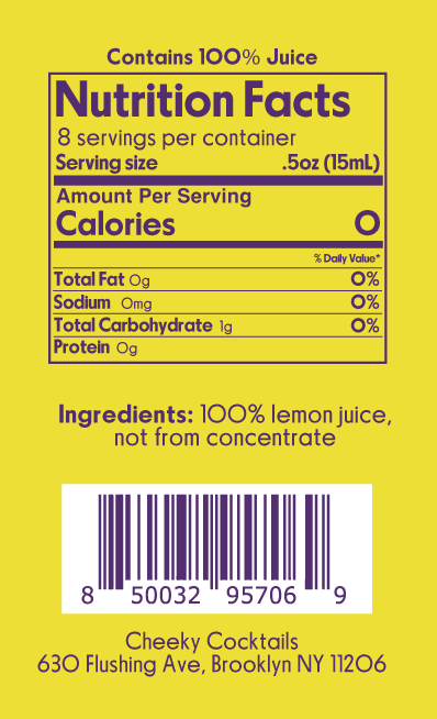 Cheeky Cocktails Mini Lemon Juice (4oz)